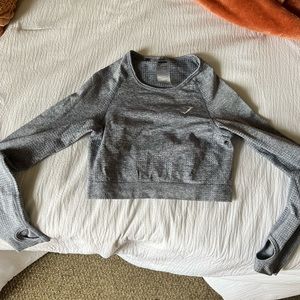 Blue gymshark workout crop